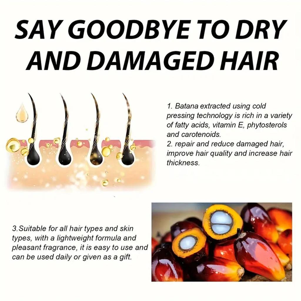 Batana For Hair Growth Oil,hair Growth Oil,hair Oil,Stimulates Hair Growth, Batana Moisturizes And Repairs Dryness, 60ml