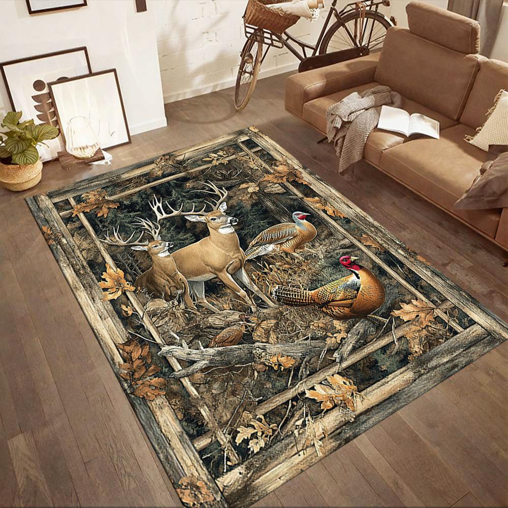 Deer Floor Rug Office Rug Design for Foyer Decorate Room Living Rooms Entryway Anti-slip Rug Office Home Decor Birthday/Christmas Gift