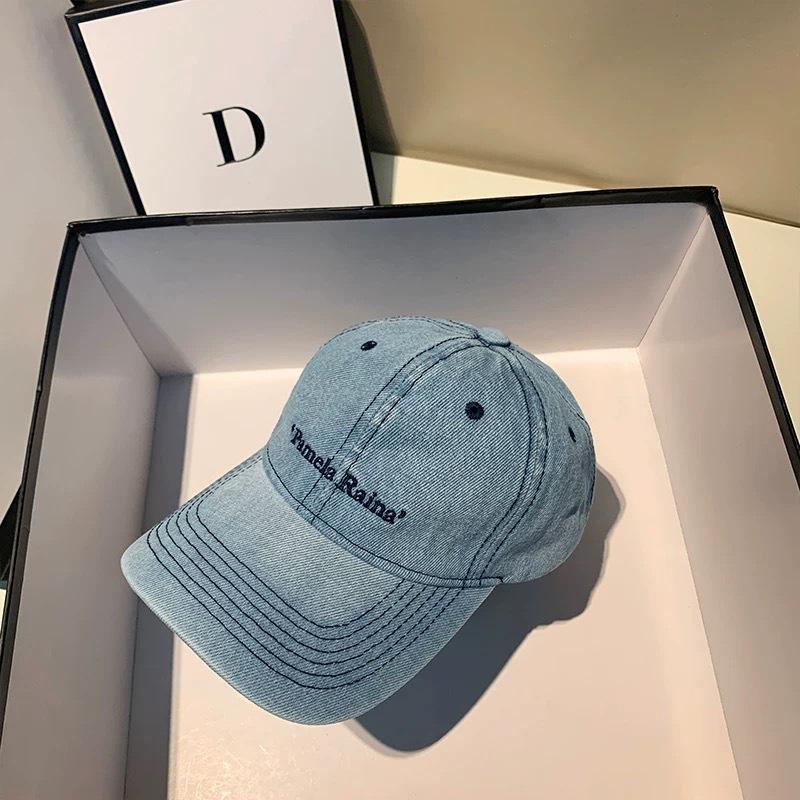Spring and summer sun protection hat female embroidery letter denim baseball cap youth versatile street students sun protection visor tide