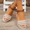 Women's Braided Casual Sandals Buckle Strap Platform Wedge Sandles for Women 2025 Summer Light Non Slip Walking Sandalias Mujer