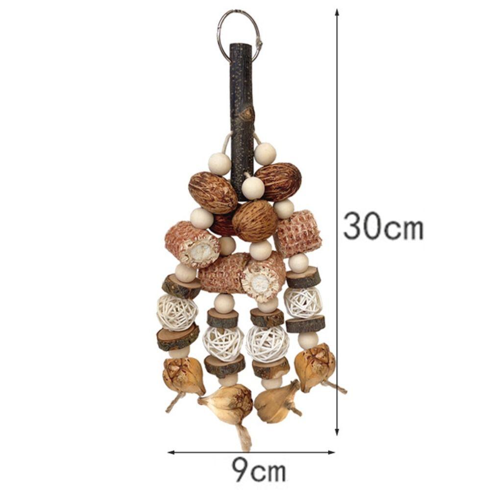 Natural Wood Bird Wood Nut Toy Corncob Bite Training Toy Parrot Chewing Toy  For Birds