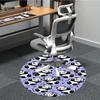 1 Stück Panda Muster Büro Runder Teppich, Indoor Matte Geeignet Für Büro, Unter Bürostühlen Schlafzimmer Wohnzimmer Heimdekoration, Zimmer Deko 041