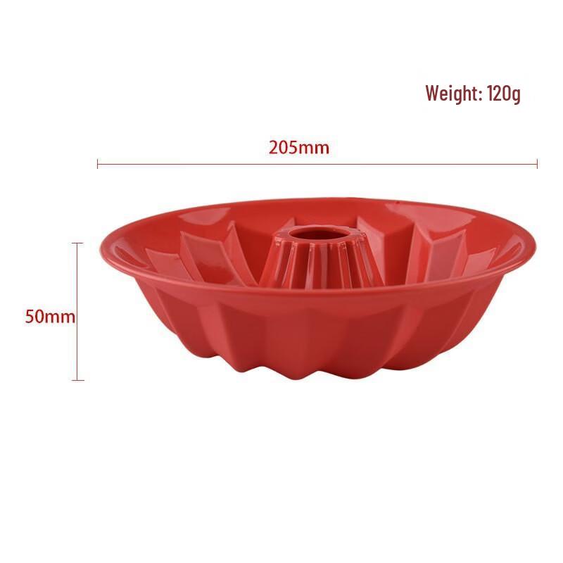 MDNG Red Large Hollow Silicone Chiffon Cake Molds