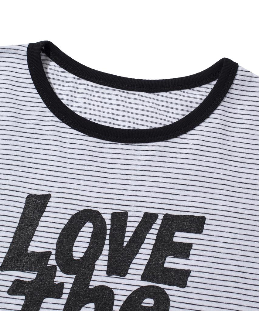 Keuluchi Ltm Stripe Crop T-Shirt (White)