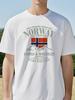 Norway Flag Fjord Mountain print graphic T Shirt Crazy Hip Hop Mens Shirt Crewneck  Short Sleeve Funny Tshirts o neck tees