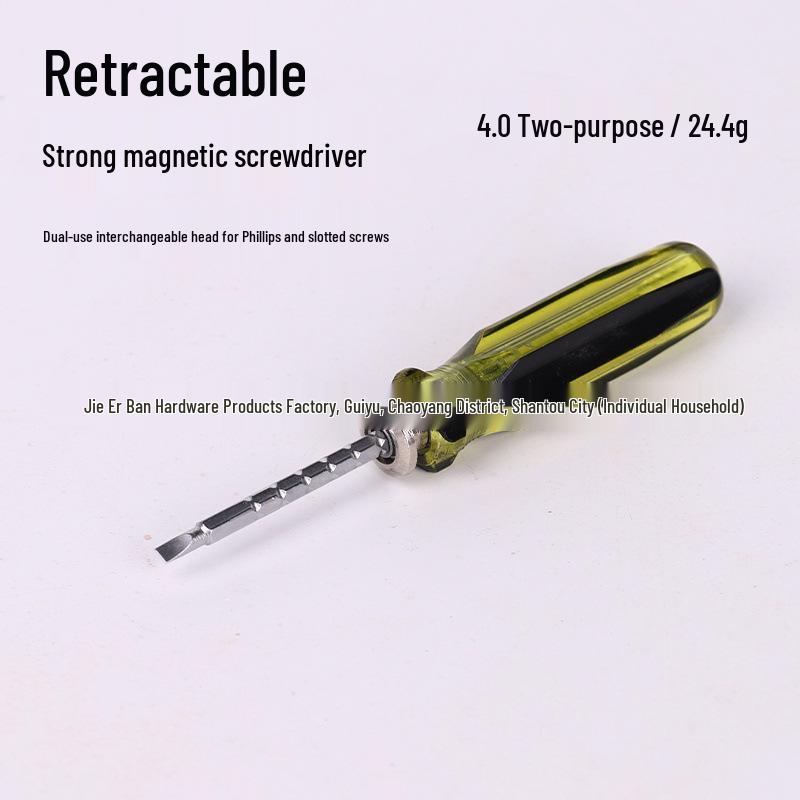 Dual-Use Extendable Magnetic Screwdriver: Replaceable Phillips & Flathead for Auto Repair & Household Maintenance