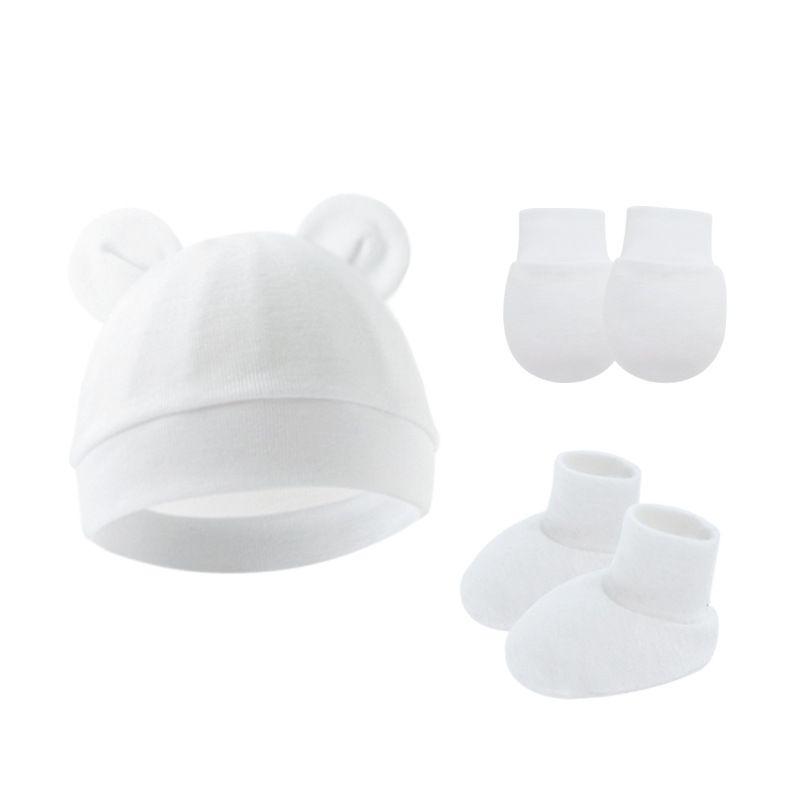 Conjunto de Chapéu e Luvas para Bebê Menina Algodão Gorro para Recém-nascidos Acessórios para Meninas Touca para Bebê Touca para Crianças Pequenas e Bebês Presente para Recém-nascidos