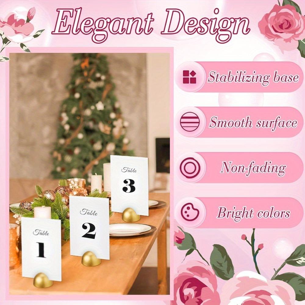 20pcs Round Table Number Cards Stands Modern Cursive Table Number 1-20 for Wedding Reception Anniversary Party Restaurant Events 4 X 6 Inches