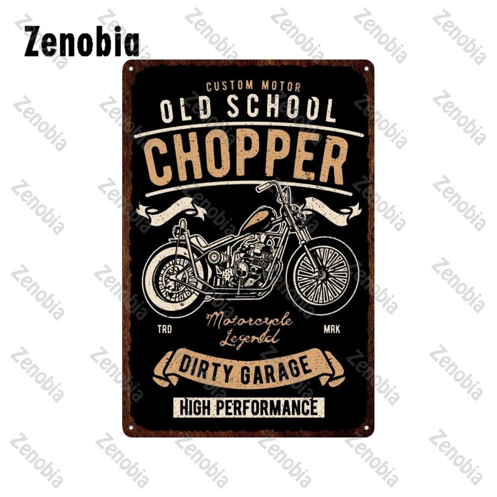 Hill Bobber Motorcycles Metal Signs Cafe Racer Oil School Chopper Metal Poster Vintage Plaque Retro Tin Plate Garage Home Decor