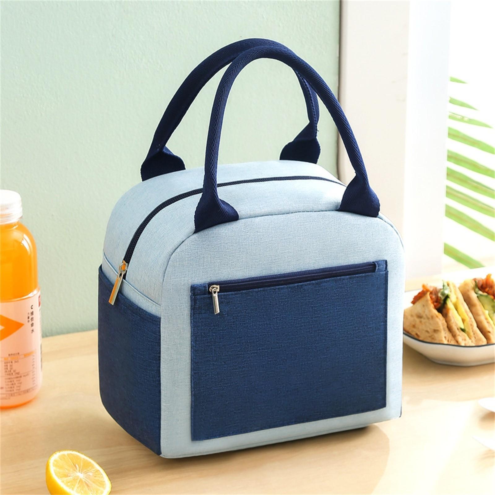 

Insulated Lunch Box, Large Capacity Thermal Bag, Food Delivery Storage Container For Cooler Tote Travel Picnic Pouch One Size синий
