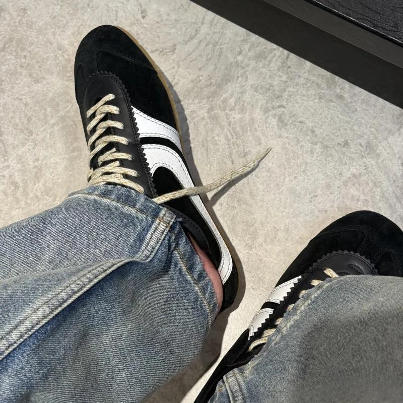 Fashion Forrest Gump Shoes Women 2025 Four-season Genuine Leather Women's Sneakers Flat Casual Retro German Training Shoes Loafers