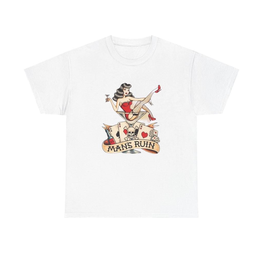 Men's and Women's T-shirts Sailor Jerry Vintage Tattoo Navy Retro Graphic Unisex Heavy Cotton Tee