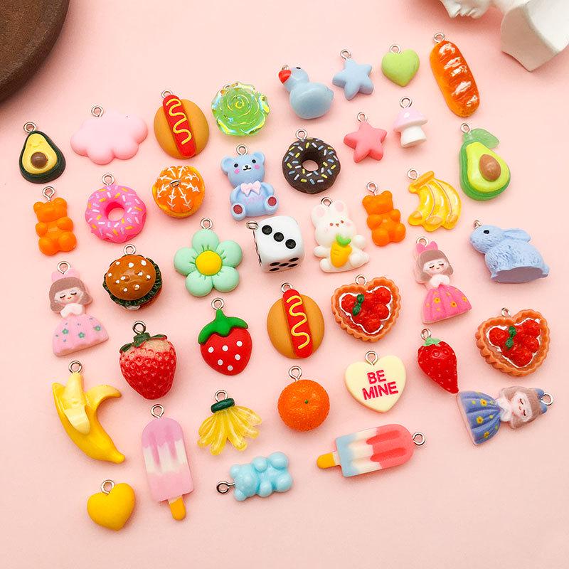 Cartoon Resin Pendant Charms - 10/20 Pack, 20mm Handmade Keychain Accessories