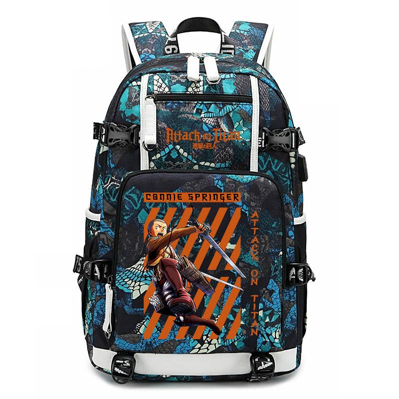 Attack on Titan Print School Backpack Large Capacity Travel Bookbag for Kids Boys Girls