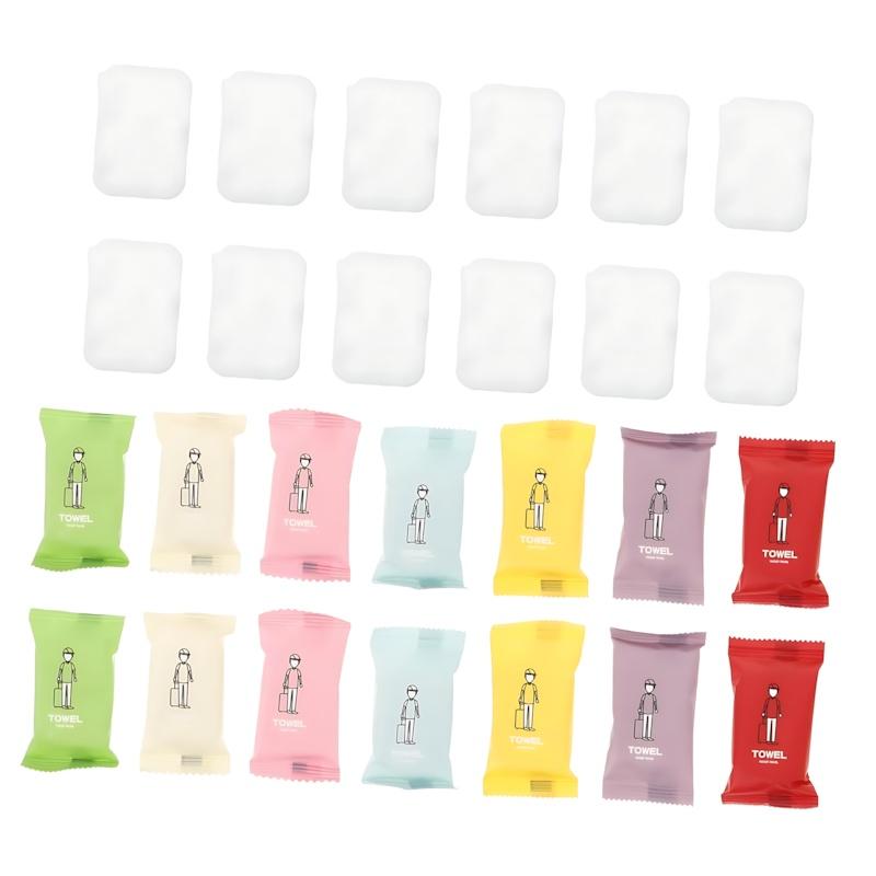 1 Pcs Compressed Cotton Disposable Face Towels, for Travel. 14x7cm, Soft, Individually Wrapped, Hygienic United States