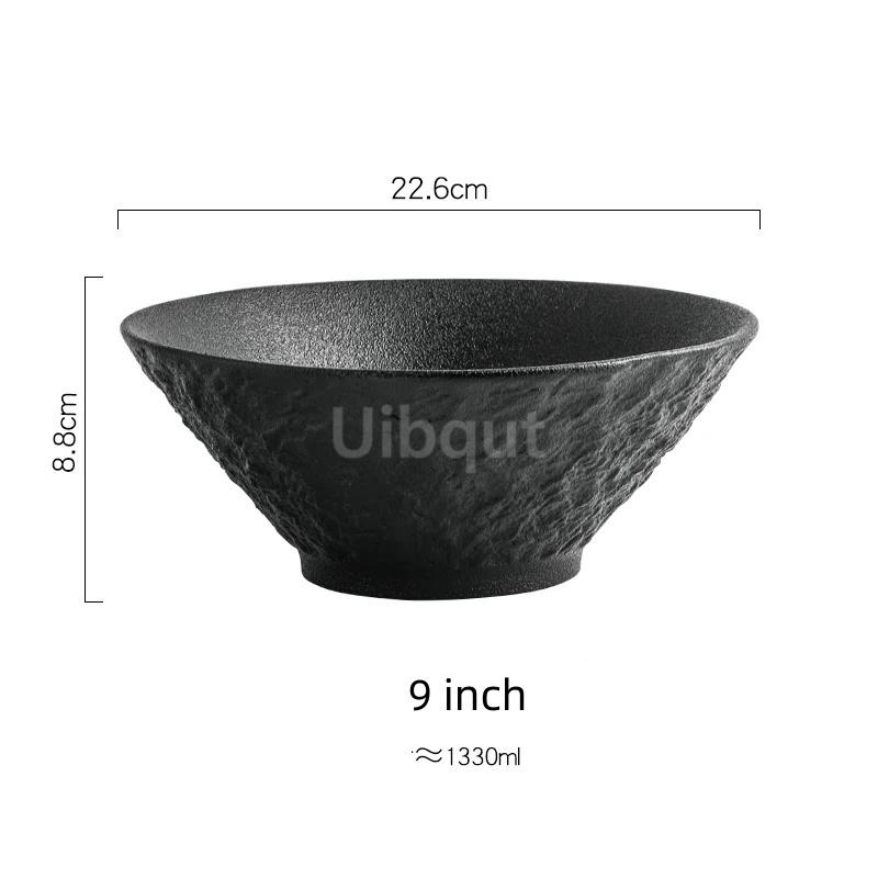 white black Stone Patterned Ceramic Bowl Pasta Bowl Thick Soup Bowl Salad Bowls Dessert Bowls Restaurant Specialty Tableware