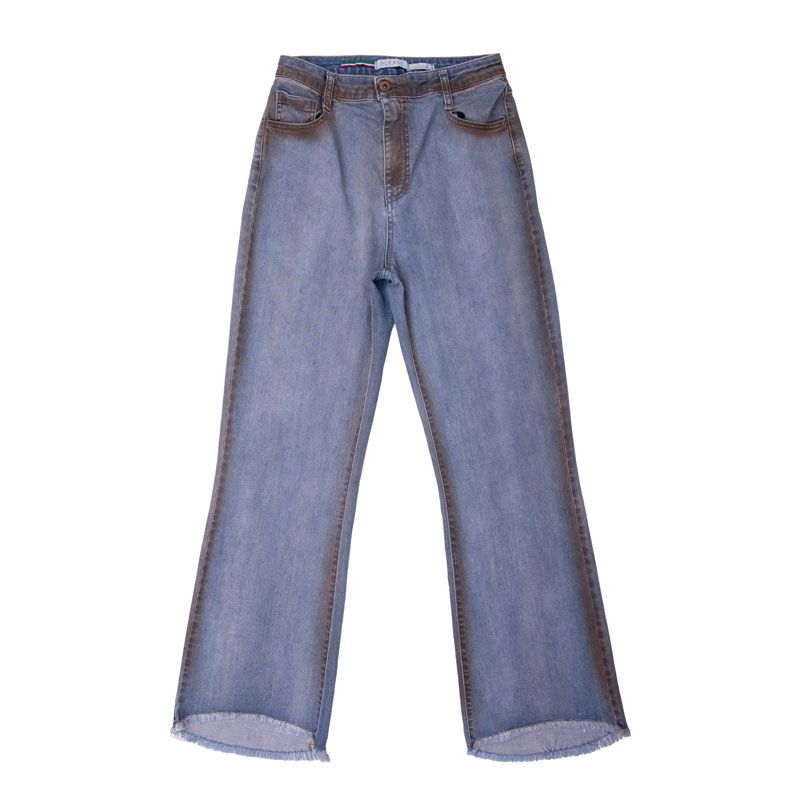 

Регулярные джинсы выбеленного коричнево-синего цвета с необработанными краями Женские PLEASE M синий