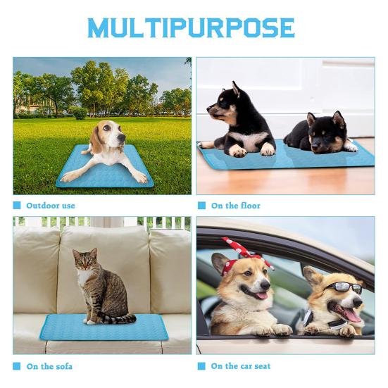 Pet House Ice Silk Cooling Fabric Anti-Slip Edging Soft Quilted Summer Pet Cooling Pad Joint Protection Cooling Pet Cushion