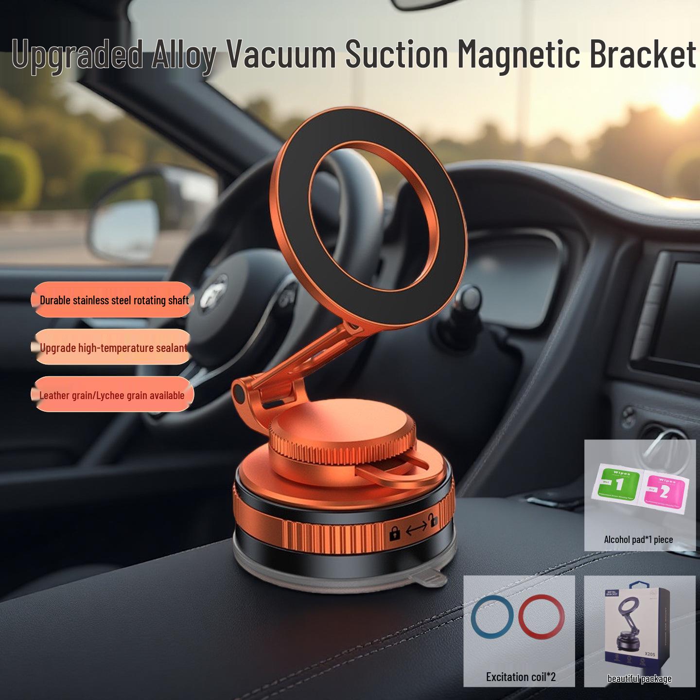 

2026 Magnetic Vacuum Car Phone Mount: High-Temp Resistant, Continuous Adsorption for New Energy Vehicle Navigation Universal