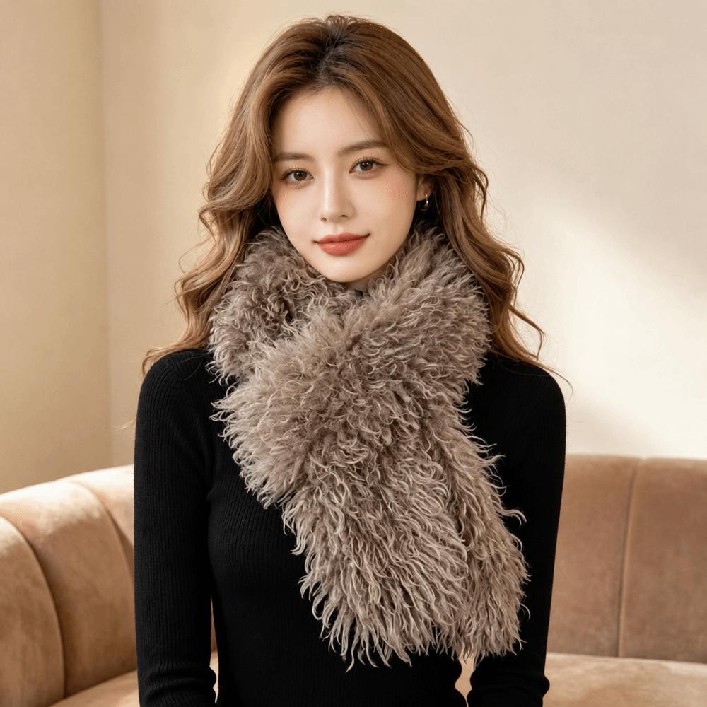 Windproof Imitation Wool Scarf Thick Fluffy Scarf Fashion Winter Scarf Winter