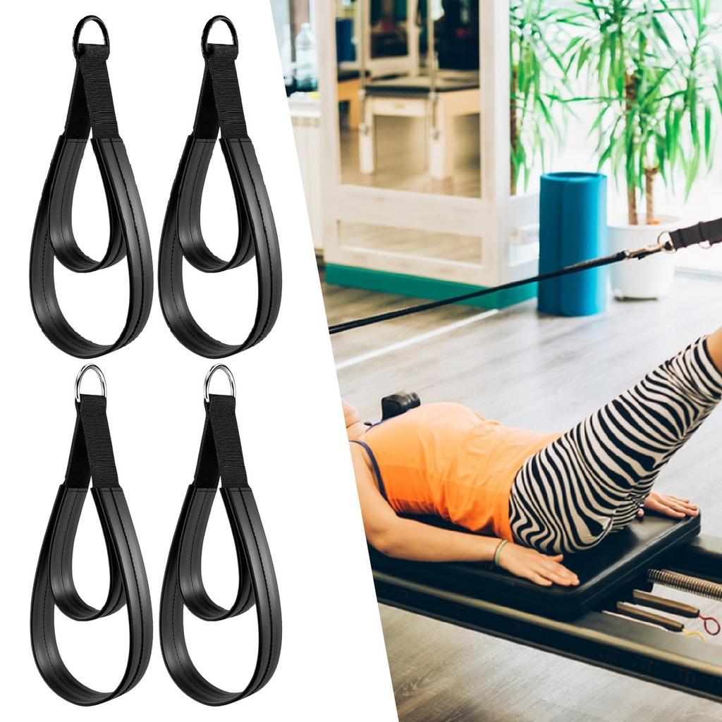 2x D-Ringe Riemengriff Heimtrainingszubehör Pilates Doppelschlaufengurte für Reformer für Arme Anfänger Yoga Damen Herren Fitnessstudio