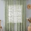 Fransk Stil Gardiner Gröna Genomskinliga Gardiner Vintage Dörrgardiner Ljusfiltrerande Dubbla Lager Spets Genomskinliga Gardiner Sovrum Avdelningsgardiner Buk
