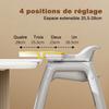 Chaise Haute pour Enfants avec 3 Assiettes Repas Interchangeables en PP, Harnais 5 Points, Roues Bloquables et Plateau Amovible - Pour 6 Mois à 3 Ans