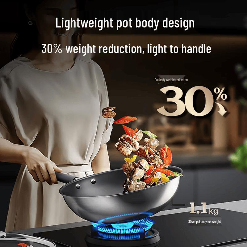 Sanhe 30cm Non-Stick 304 Stainless Steel Wok