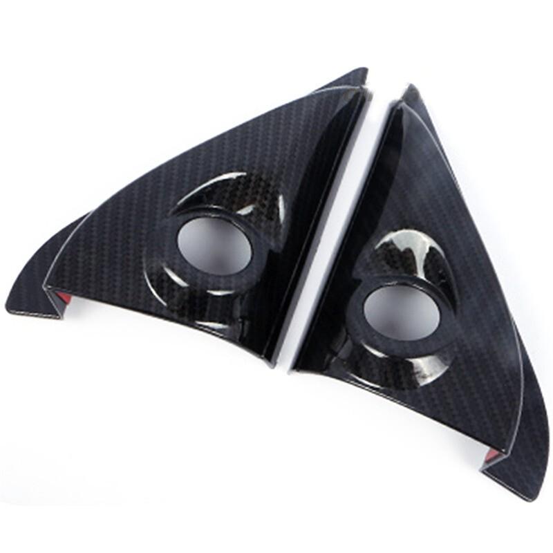 For Mitsubishi Outlander 14-20 Carbon Fiber ABS Door A-Pillar Speaker Cover Trim