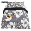 Hummingbirds Bedspread Cover Kit Tropical Flowers Nature Blooms Bed Cover Kit Tropical Birds Theme Queen Dimension Size 2/3 Pcs Comforter Cover