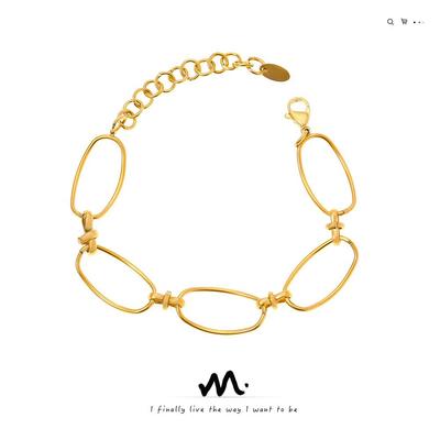 Geometric Minimalist Titanium Steel Gold-Plated Bracelet