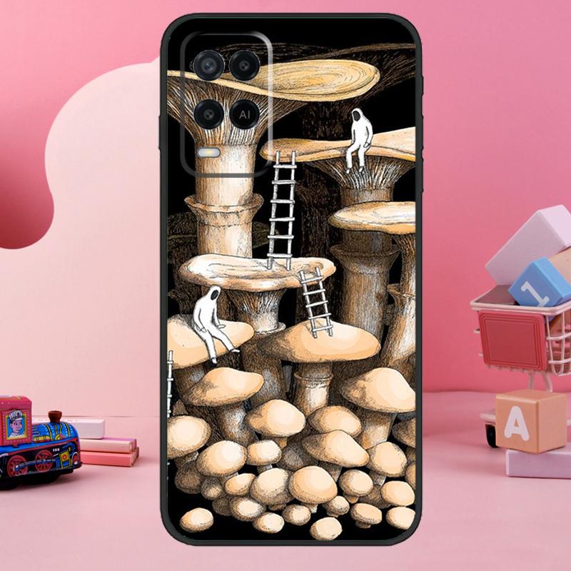 Weird Trippy Mushroom Case For Oppo A74 A94 A54 A17 A57 A77 A76 A16 A96 A18 A60 A80 A40 A38 A58 A78 A98 A15 A5 Pro