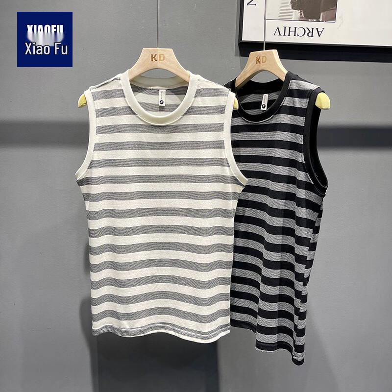 

Unisex American Retro Striped Sleeveless Vest M