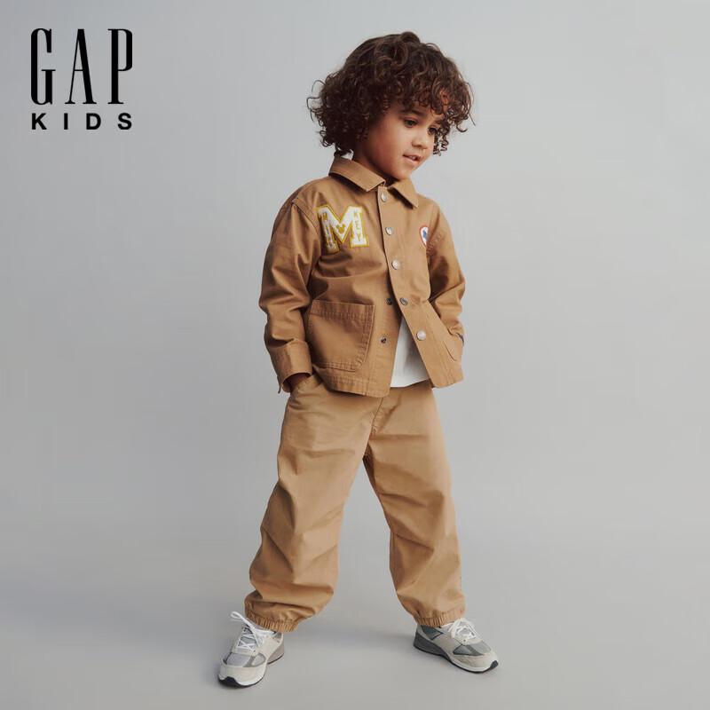 

Gap Toddler Boys Badge Cotton Workwear Lapel Jacket 110/60