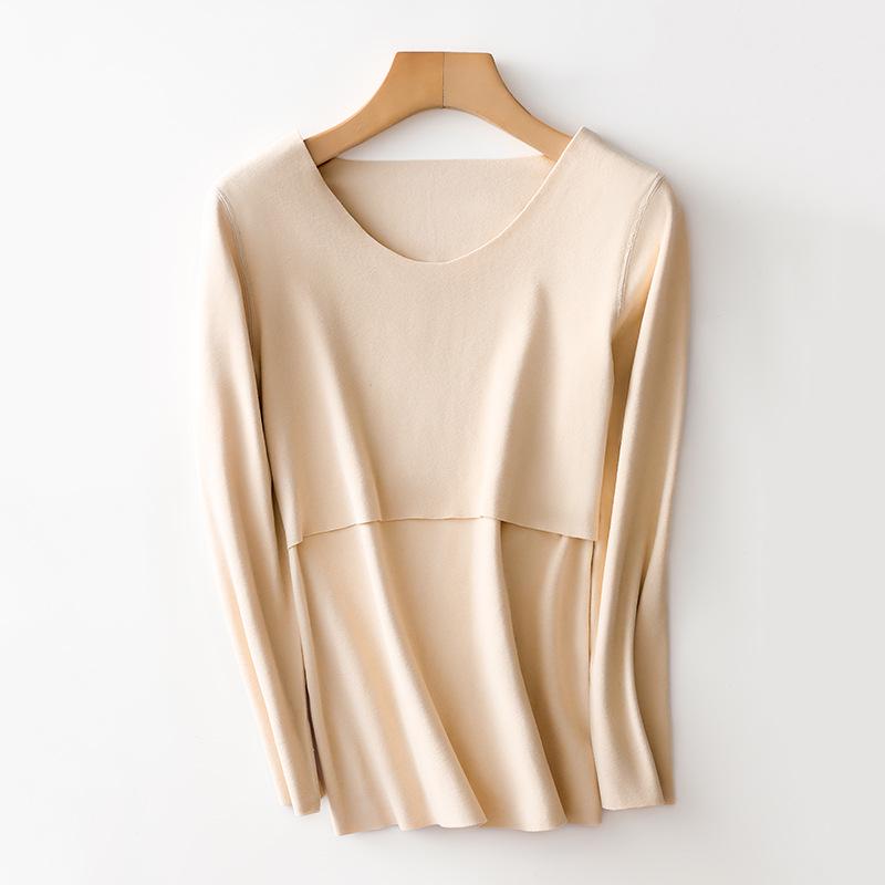 Německý sametové těhotenské a kojící termotriko na podzim/zimu