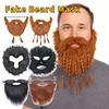 Artificia Realistic Fake Beard Funny Viking Braided Beard Pirate Play Halloween Fake Mustache  Prom