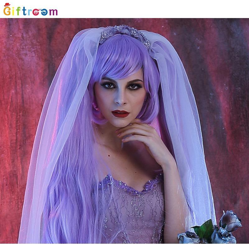 Western Themed Party Clothing Adult Large Size Women's Light Purple Lace Floor Mopping Dress Goethe Witch Dark Suit