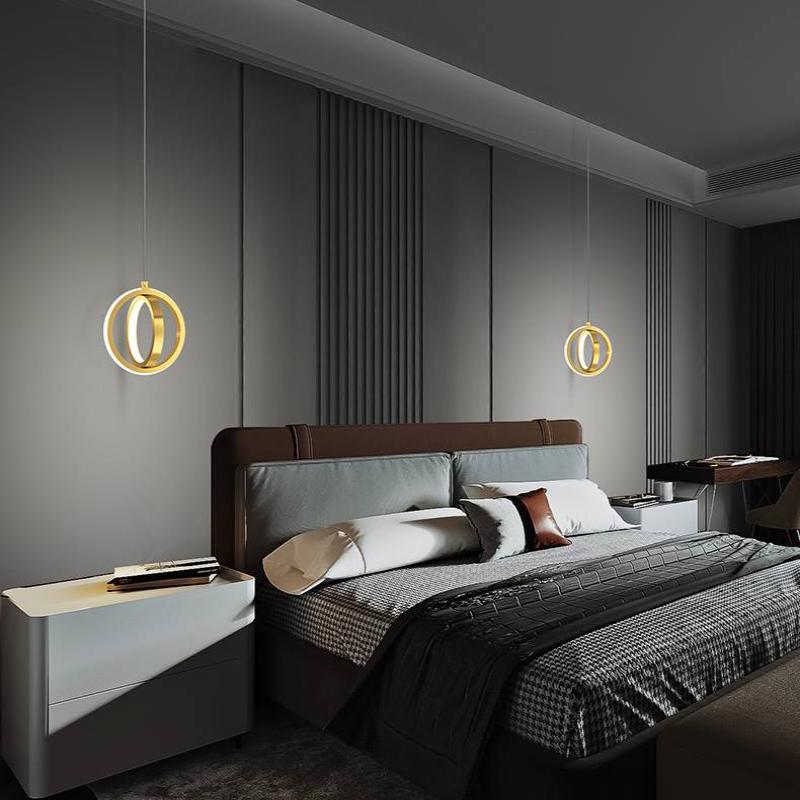 Nordic copper LED chandelier light luxury bedroom bedside lights reading lamp minimalist small chandelier luxury interior decor