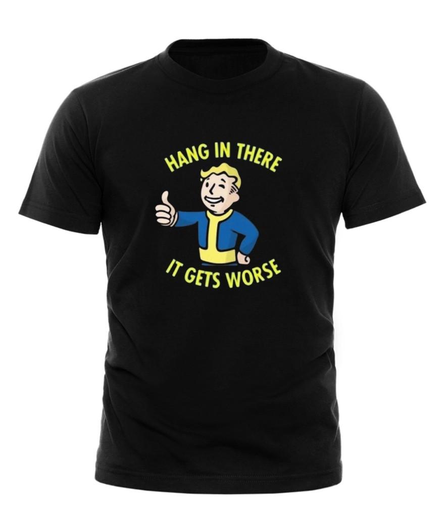 

Fallout Graphic T Shirt Hang In There Funny Vintage Game Unisex Cotton T shirt Unisex T-Shirt S
