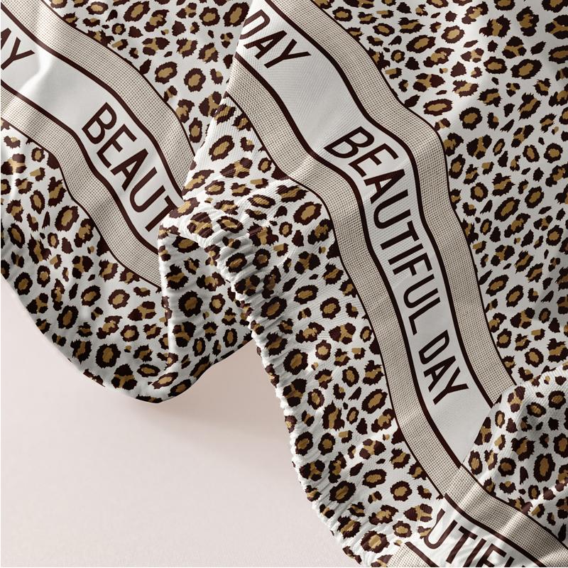 1 Simple Modern Printed Matte Fitted Sheet, Bedroom Printed Bed Cover, Bedding (Excluding Pillowcases)