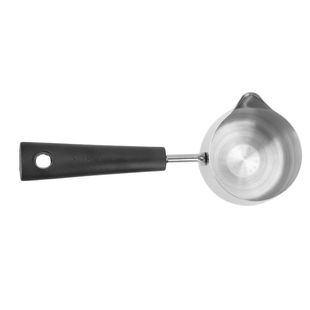 Long Handle Coffee Toroid Pitcher 304 Stainless Steel Rustproof Smoother Milk Frother Pitcher for Home Coffee Shop 350ml