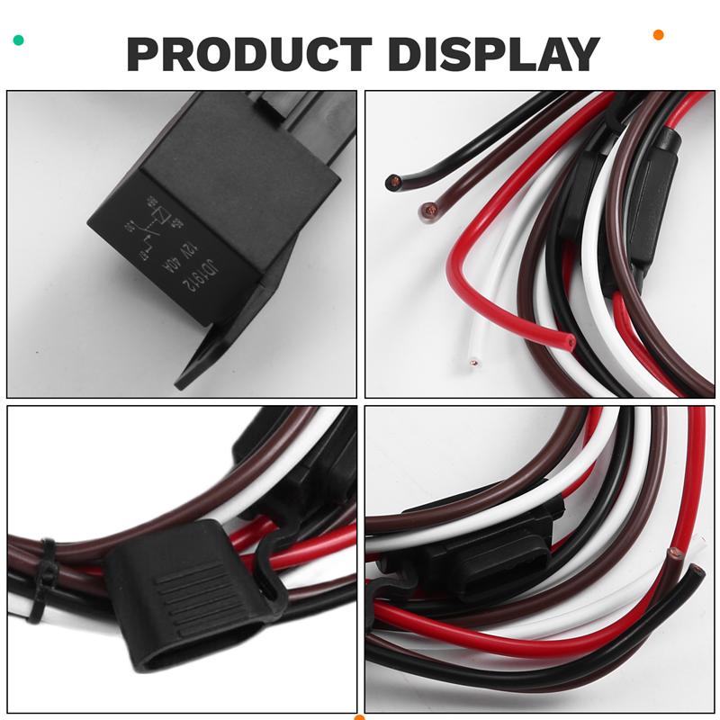 L10A Dual Electric Fan Relay Kit Radiator Electric Cooling Fan Thermostat Kit 40 AMP Waterproof Relay Kit