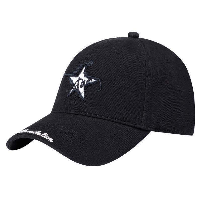 

Ретро рваная бейсболка женская модная универсальная кепка с глубоким верхом мужская повседневная солнцезащитная шляпа Adjustable (head circumference 54-60cm) чёрный