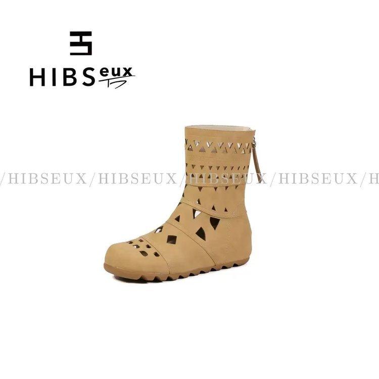 

Summer shoes knight boots hollow breathable heightening versatile summer retro versatile engraved summer boots 35