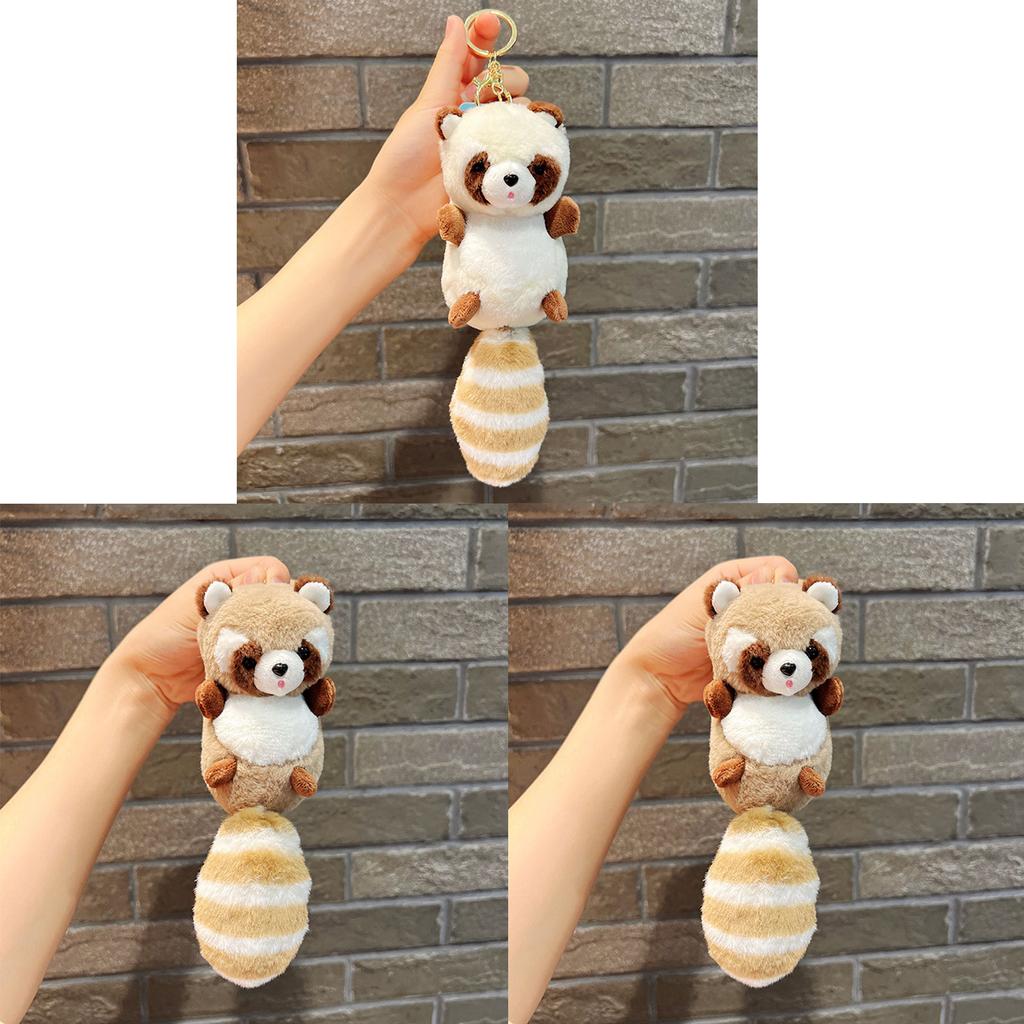 Plush Raccoon Keychain Hanging Ornament Lovely Pendants Keys Holder Backpack Handbag Charm Fashion Jewelry for Women
