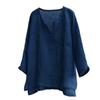 Men's Summer Spring Long Sleeve Loose Shirt Solid Color Casual Long Sleeve Cool Shirt Vn-eck Tops Size