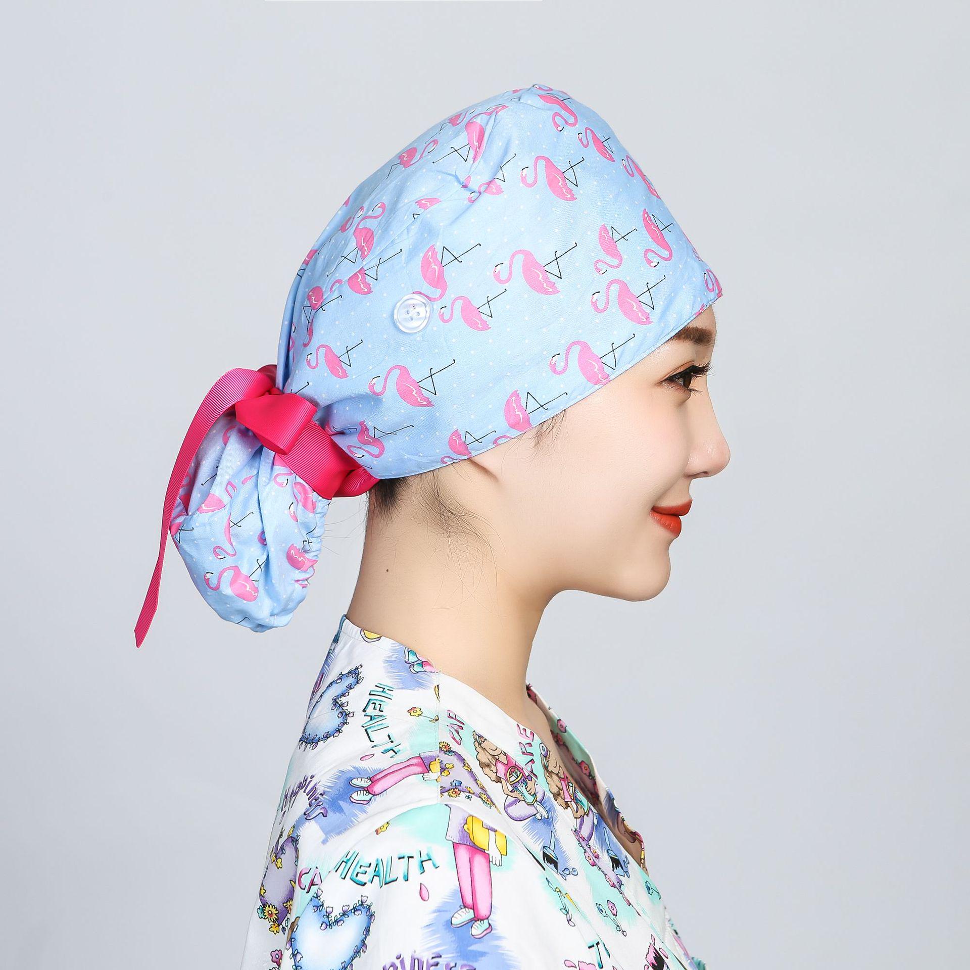 

Регулируемая хлопковая хирургическая шапочка для женщин - длинные волосы, послеродовая, для медицинского использования Adjustable