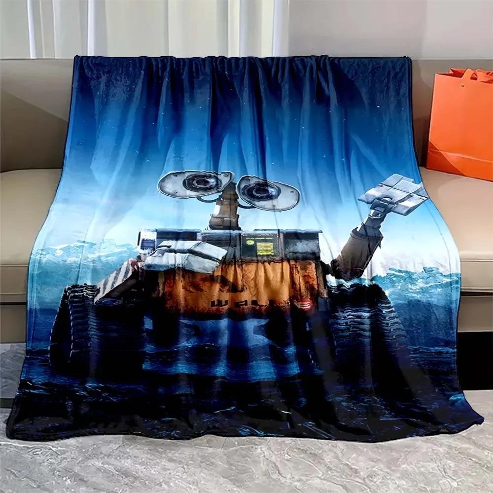 Soft Warm Plush Throw Blanket with Anime Robot Walle Design for Bedroom Living Room Sofa Bedspread Suitable for Cozy Home Decor