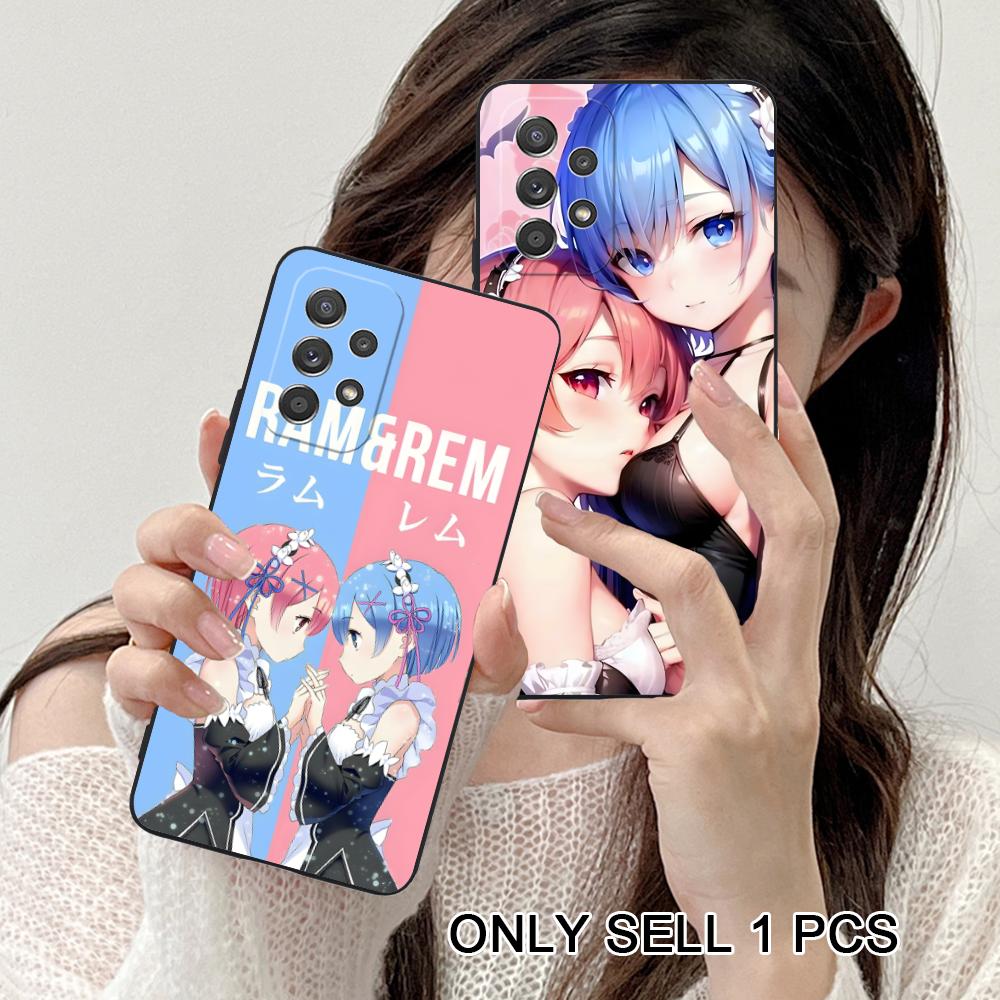 ReZero Rem Ram Matte TPU Mobile Phone Case for Samsung Galaxy A56 55 54 53 52 51 36 35 34 23 16 15 5G Colorful Cover