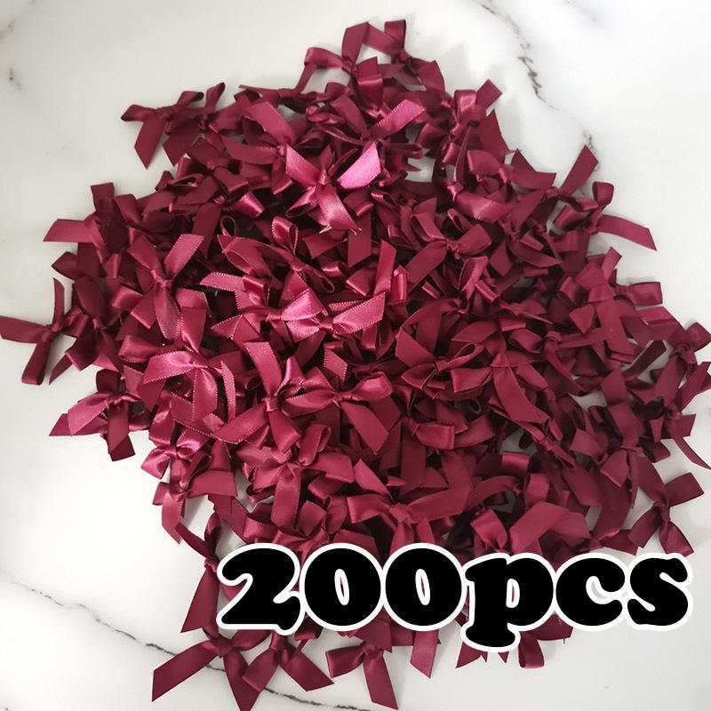 

(200 pcs) fresh pink ribbon bows Small size Polyester Satin ribbon Bow Flower DIY Craft Decoration 4cm бордовый